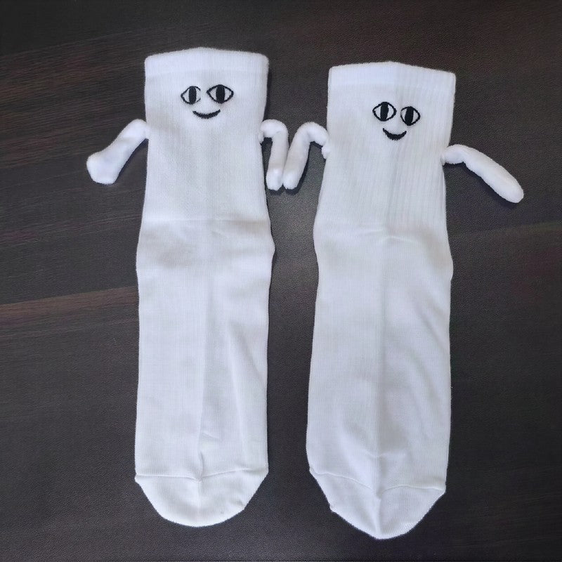Plusock Smile Magnetic Hand Holding Quarter Socks (2 Pairs) - White - EU36-42(US3-8.5) - image 3