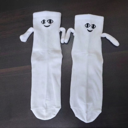 Plusock Smile Magnetic Hand Holding Quarter Socks (2 Pairs) - White - EU36-42(US3-8.5) - image 3