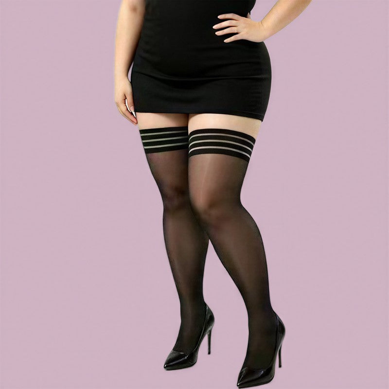 Plusock Sheer Thigh High Stockings(2 Pairs) - image 3