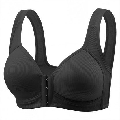 Plusock Everyday Support Front Closure Wireless Bra - Black - 2XL - image 9