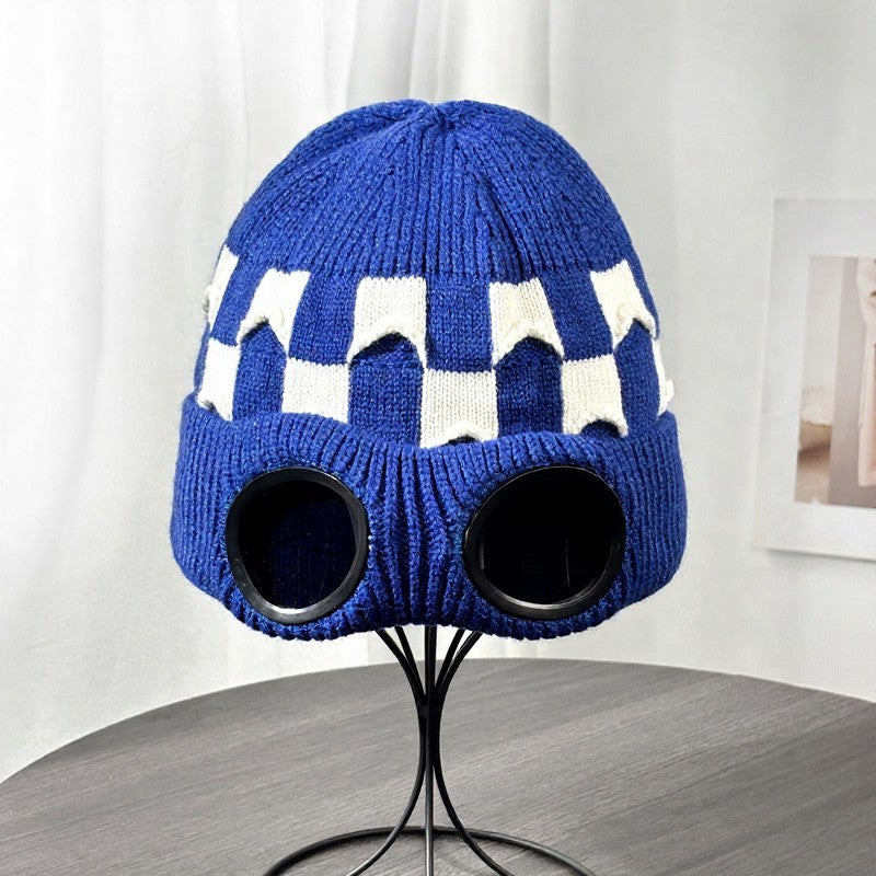 Plusock Ribbed Goggle Beanie - Royal Blue - One Size - image 1