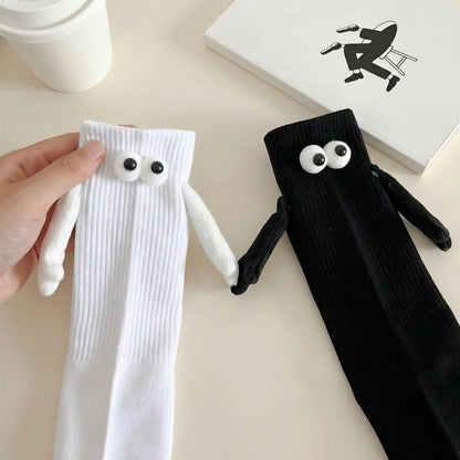 Plusock Playful 3D Eye Magnetic Hand Holding Quarter Socks(2 Pairs) - image 2