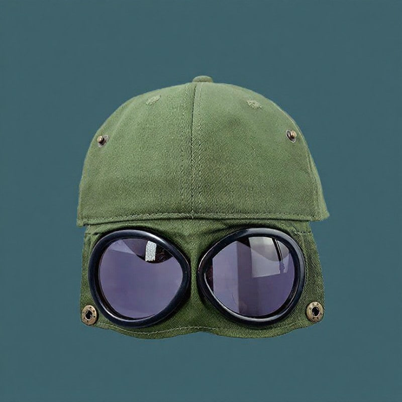Plusock Vintage Goggle Streetwear Style Hat - Army Green - One Size - image 6