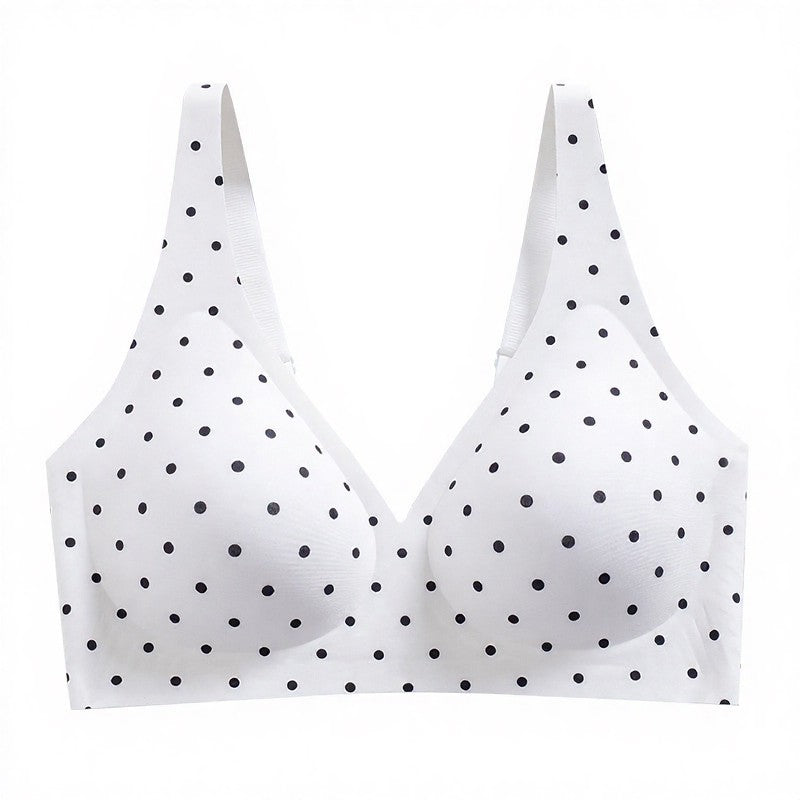 Plusock Polka Dot Leopard Print Wireless Bra - White - 3XL - image 11