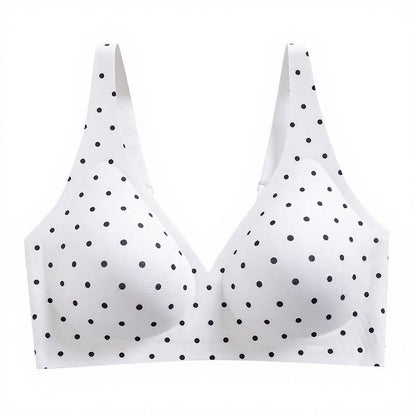 Plusock Polka Dot Leopard Print Wireless Bra - White - 3XL - image 11
