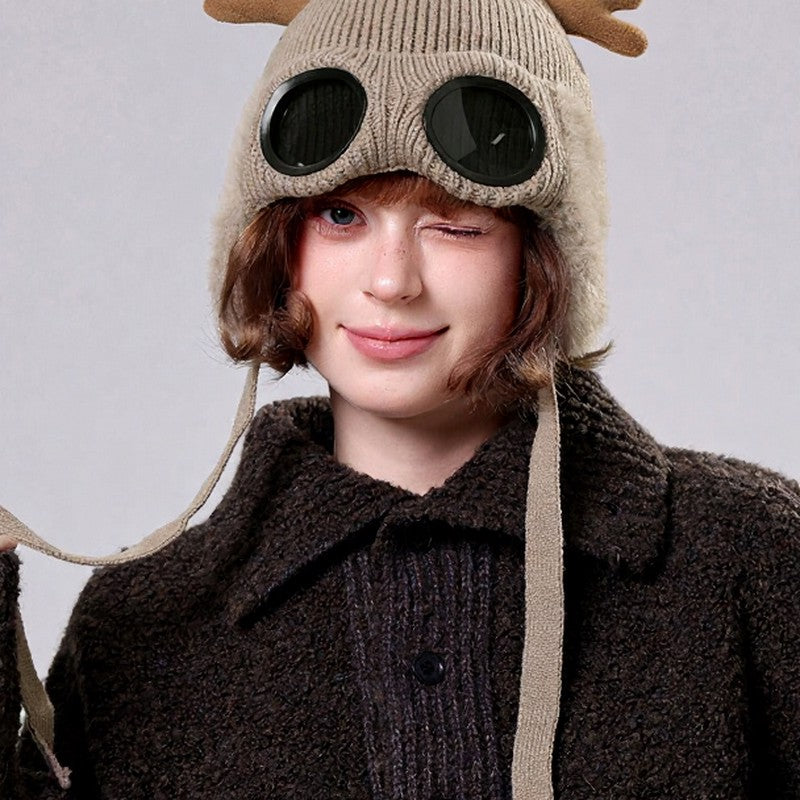 Plusock Antler Goggle Aviator Beanie - image 7