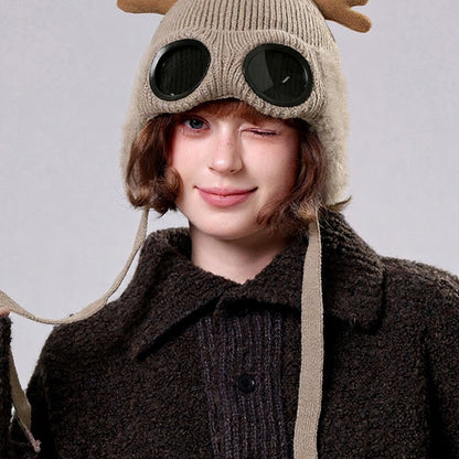 Plusock Antler Goggle Aviator Beanie - image 7