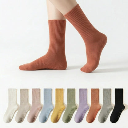 Plusock Soft Ribbed Cotton Blend Yoga Socks(4 Pairs) - image 0