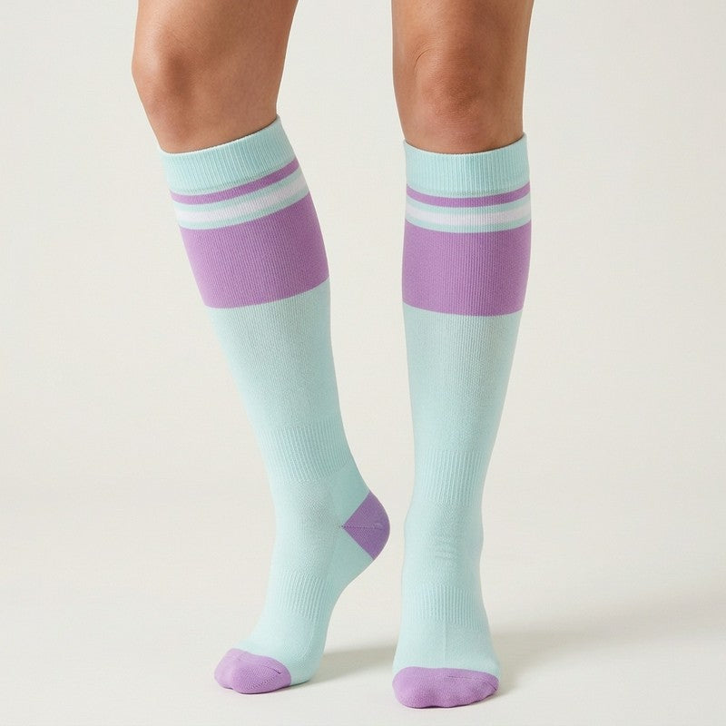 Plusock Retro Colorblock Compression Socks(4 Pairs) - image 3