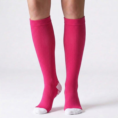 Plusock Solid Color Arrow Pattern Compression Socks(5 Pairs) - Rose - S/M - image 6