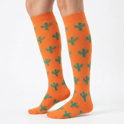 Plusock Playful Animal Compression Socks(3 Pairs) - Orange - S/M - image 3