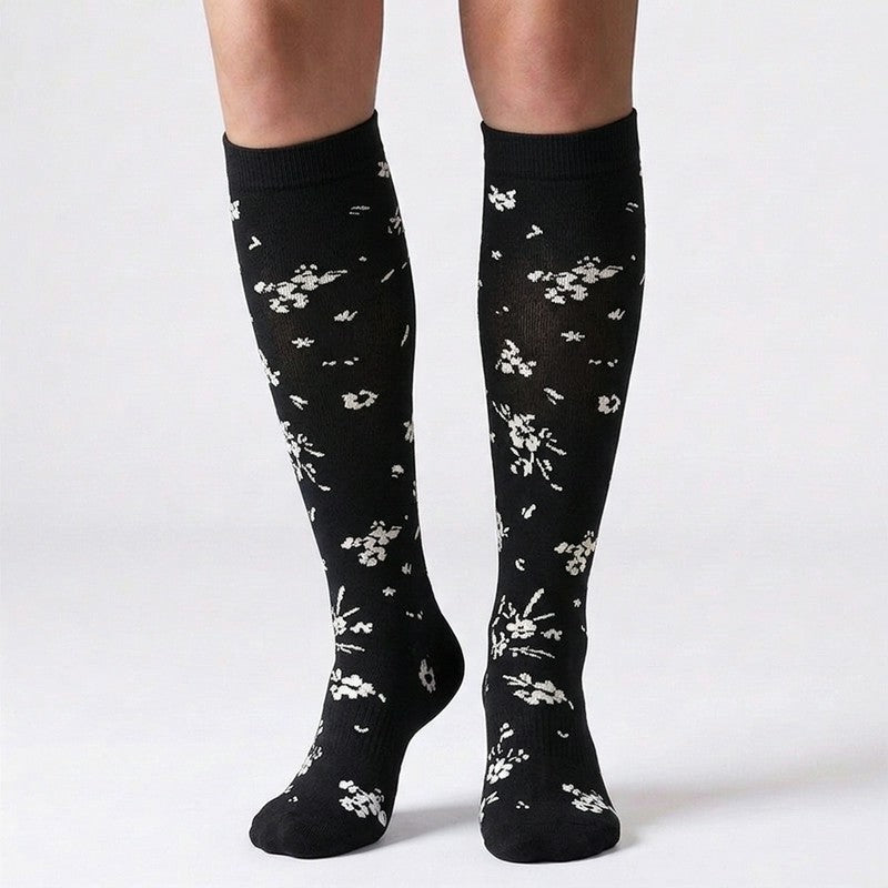 Plusock Polka Dot Flower Compression Socks (4 Pairs) - image 4