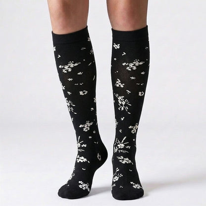 Plusock Polka Dot Flower Compression Socks (4 Pairs) - image 4