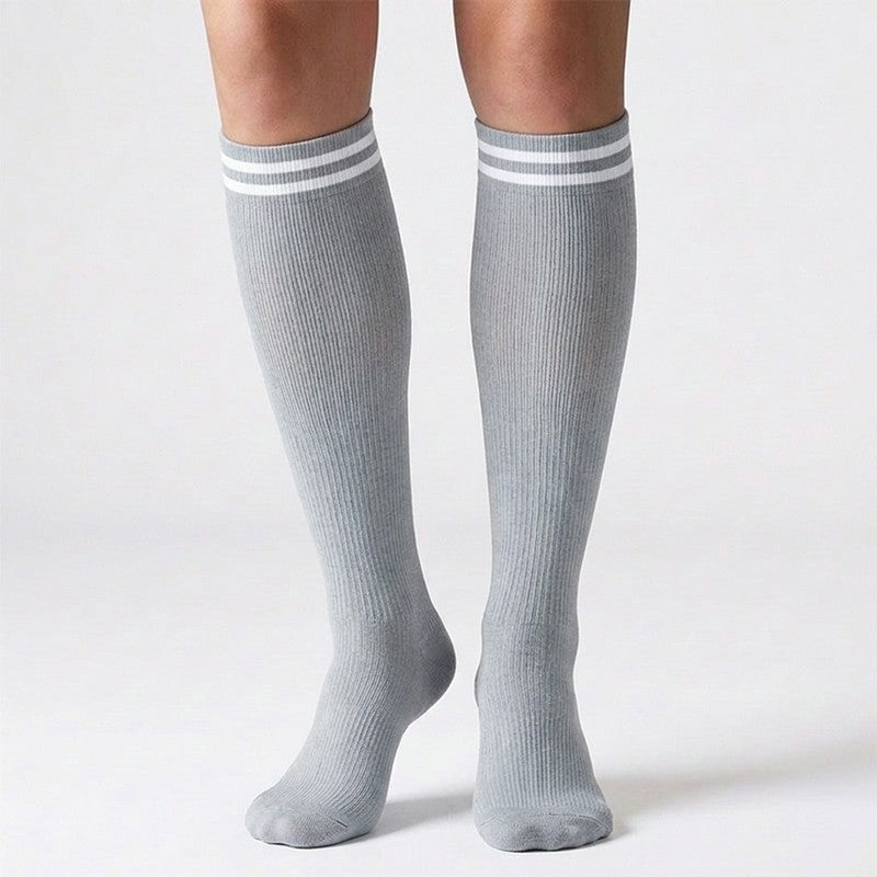 Plusock Varsity Striped Compression Socks(4 Pairs) - Grey - S/M - image 4