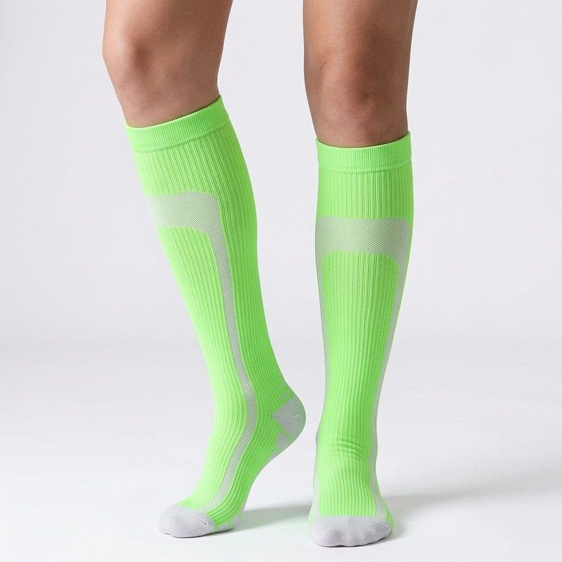 Plusock Solid Color Arrow Pattern Compression Socks(5 Pairs) - Green - S/M - image 4