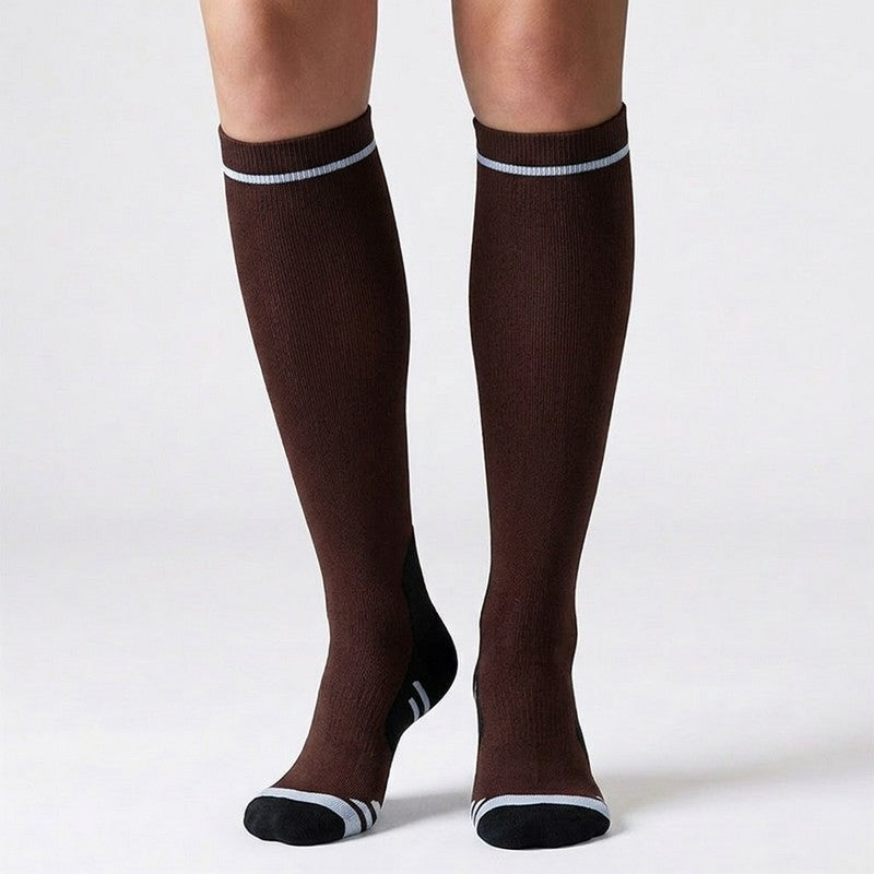 Plusock Contrast Stripe Compression Socks(3 Pairs) - image 1