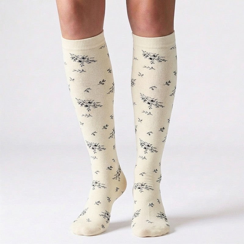 Plusock Polka Dot Flower Compression Socks (4 Pairs) - image 3
