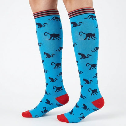 Plusock Playful Animal Compression Socks(3 Pairs) - Blue - S/M - image 1