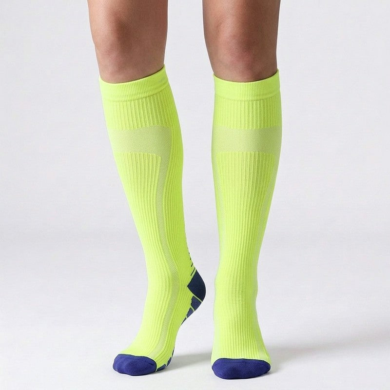 Plusock Solid Color Arrow Pattern Compression Socks(5 Pairs) - Light Green - S/M - image 3