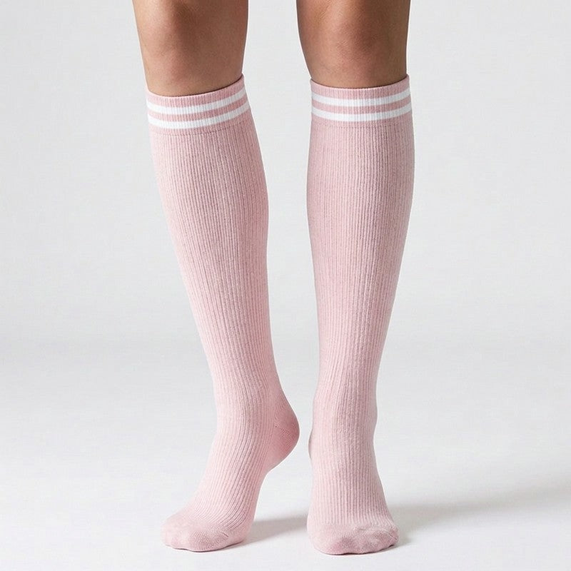 Plusock Varsity Striped Compression Socks(4 Pairs) - Pink - S/M - image 2