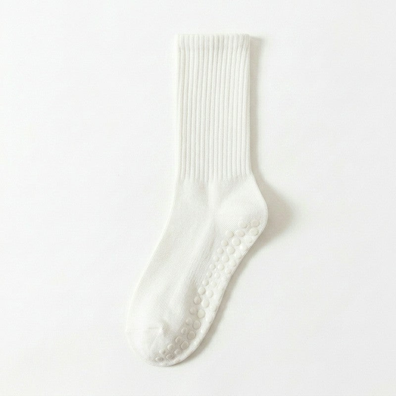 Plusock Soft Ribbed Cotton Blend Yoga Socks(4 Pairs) - White+Pink+Green+Blue - EU35-40(US2-7) - image 3