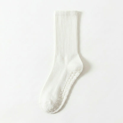 Plusock Soft Ribbed Cotton Blend Yoga Socks(4 Pairs) - White+Pink+Green+Blue - EU35-40(US2-7) - image 3