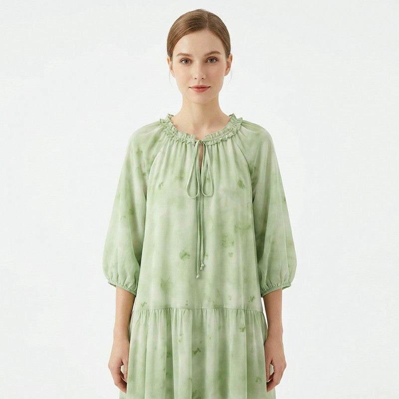 Plusock Romantic Tie Neck Ruffle Maxi Dress - image 8