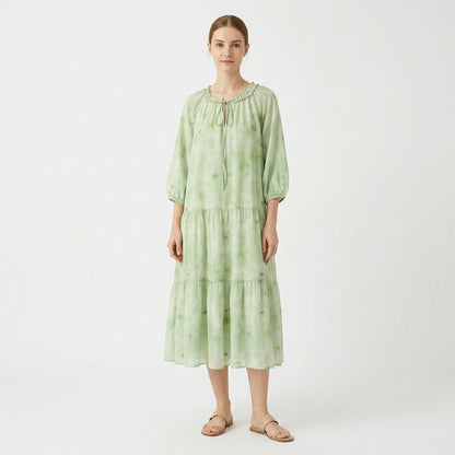Plusock Romantic Tie Neck Ruffle Maxi Dress - image 6