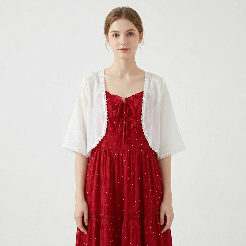 Plusock Romantic Ditsy Dot Dress Two Piece Set - image 4