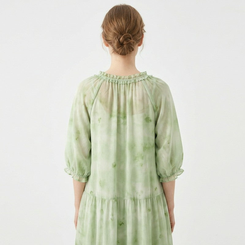 Plusock Romantic Tie Neck Ruffle Maxi Dress - image 9