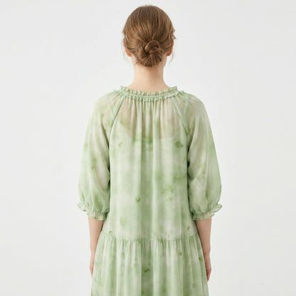 Plusock Romantic Tie Neck Ruffle Maxi Dress - image 9
