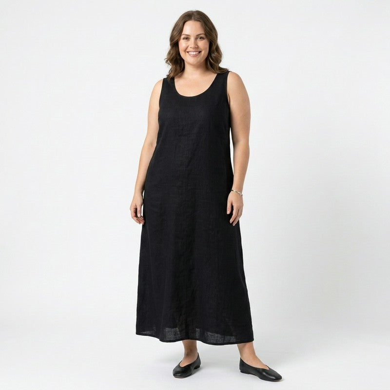 Plusock Relaxed Sleeveless Cotton Midi Dress - image 3