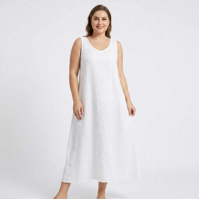 Plusock Relaxed Sleeveless Cotton Midi Dress - image 6