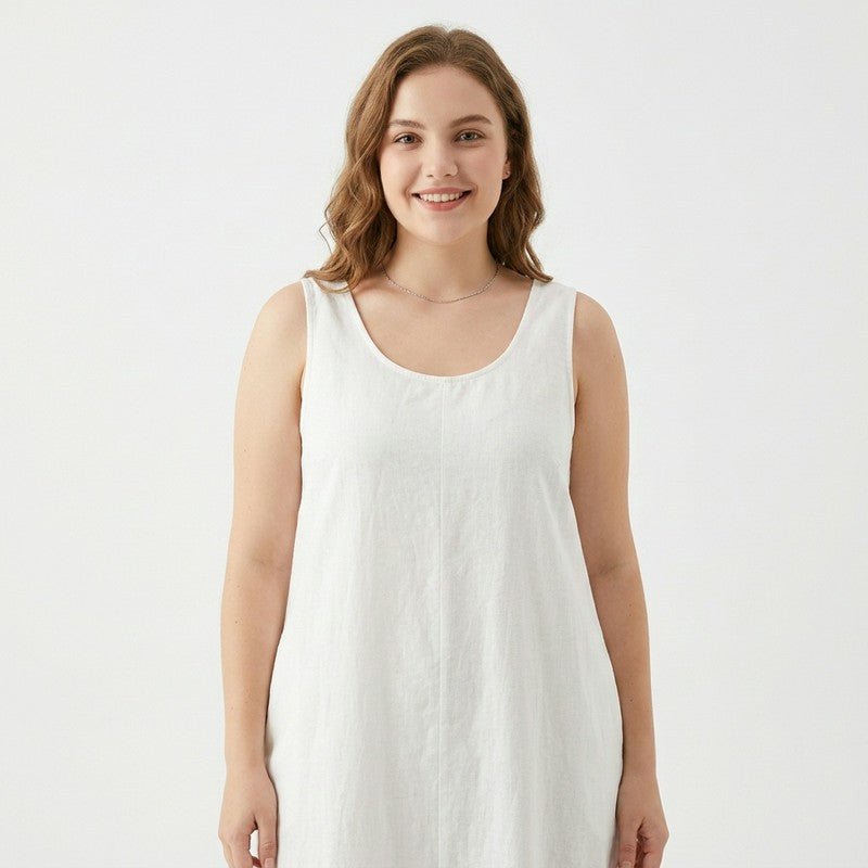 Plusock Relaxed Sleeveless Cotton Midi Dress - image 8