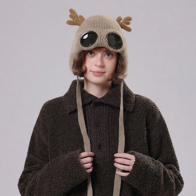 Plusock Antler Goggle Aviator Beanie - image 6