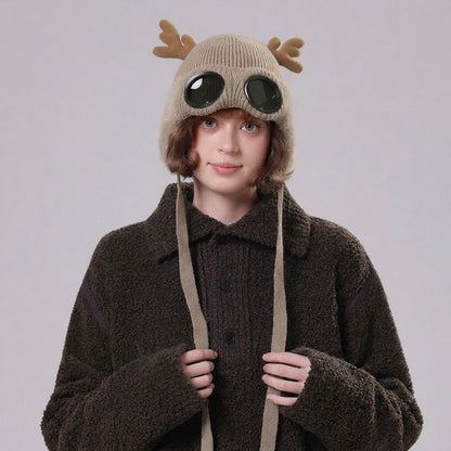 Plusock Antler Goggle Aviator Beanie - image 6