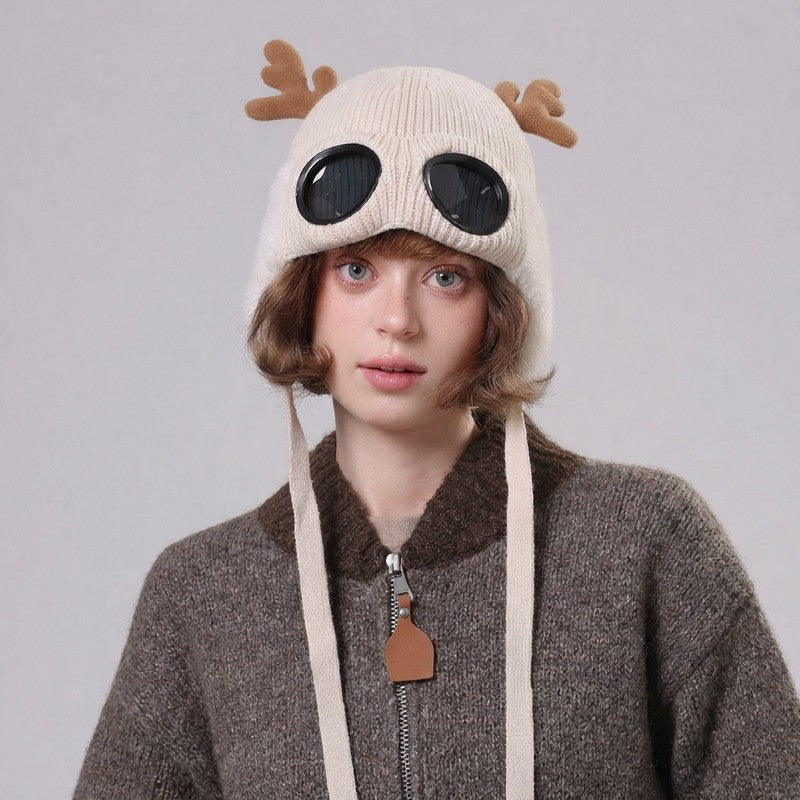Plusock Antler Goggle Aviator Beanie - image 5