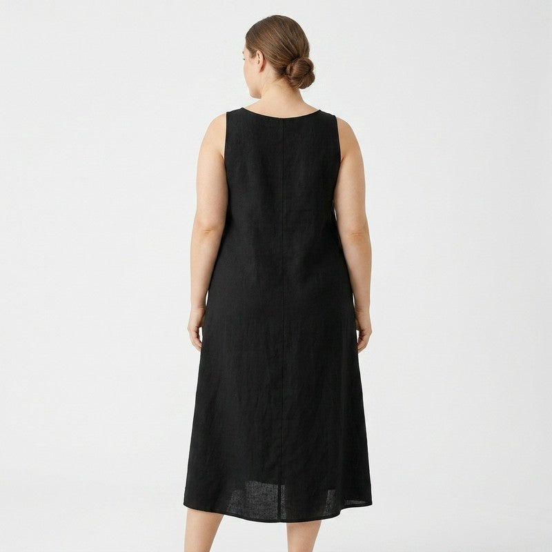Plusock Relaxed Sleeveless Cotton Midi Dress - image 4