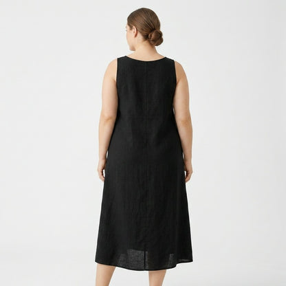 Plusock Relaxed Sleeveless Cotton Midi Dress - image 4