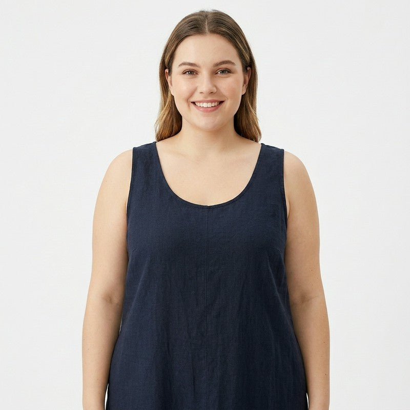 Plusock Relaxed Sleeveless Cotton Midi Dress - image 5