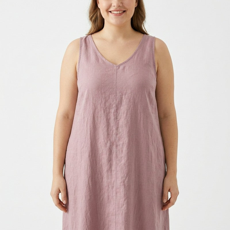 Plusock Relaxed Sleeveless Cotton Midi Dress - image 10