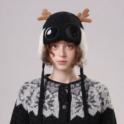 Plusock Antler Goggle Aviator Beanie - image 4