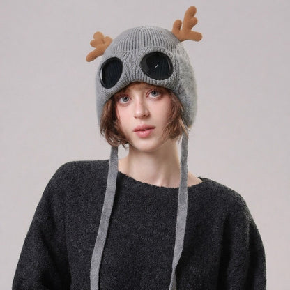 Plusock Antler Goggle Aviator Beanie - image 3