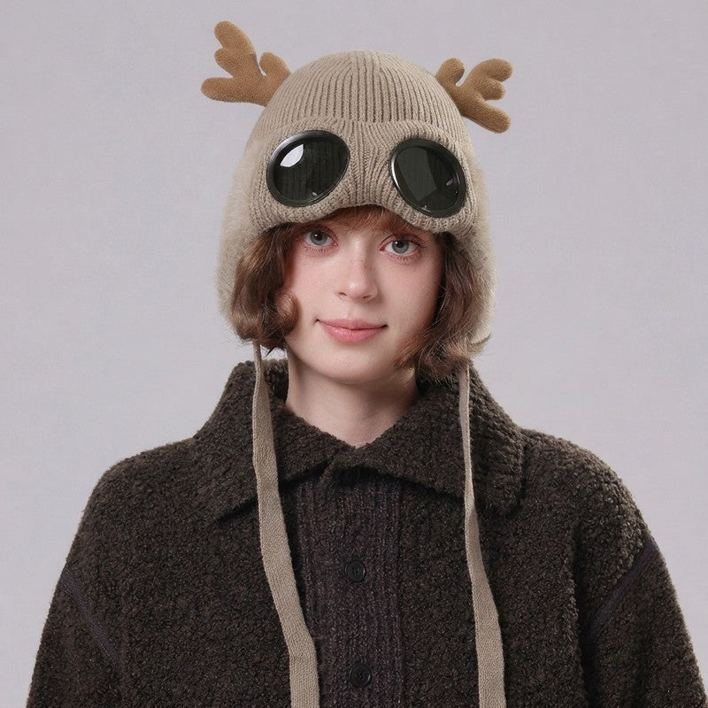 Plusock Antler Goggle Aviator Beanie - image 2