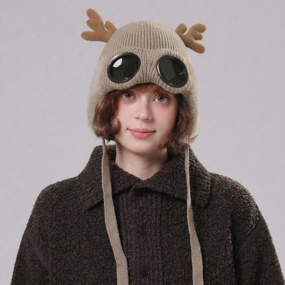 Plusock Antler Goggle Aviator Beanie - image 2