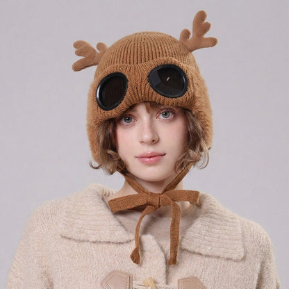 Plusock Antler Goggle Aviator Beanie - image 0