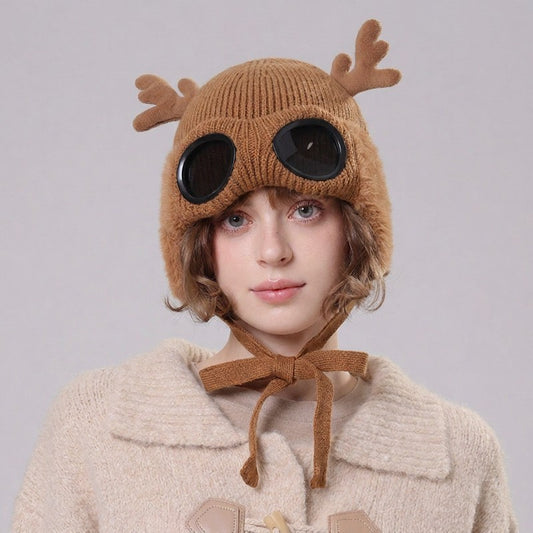Plusock Antler Goggle Aviator Beanie - image 0
