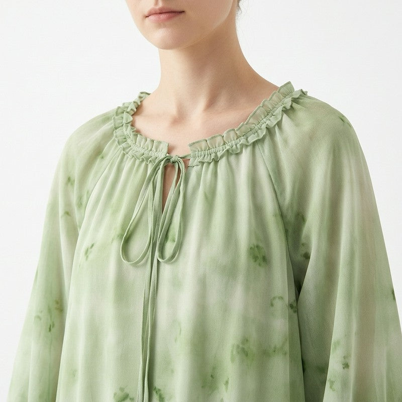 Plusock Romantic Tie Neck Ruffle Maxi Dress - image 7