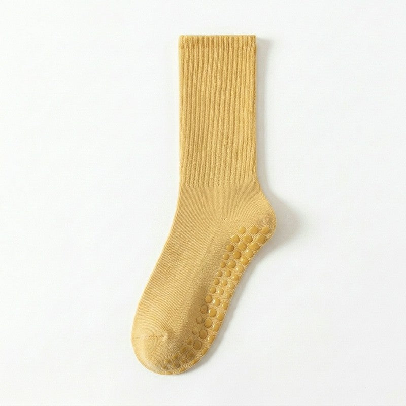 Plusock Soft Ribbed Cotton Blend Yoga Socks(4 Pairs) - Yellow - EU35-40(US2-7) - image 6