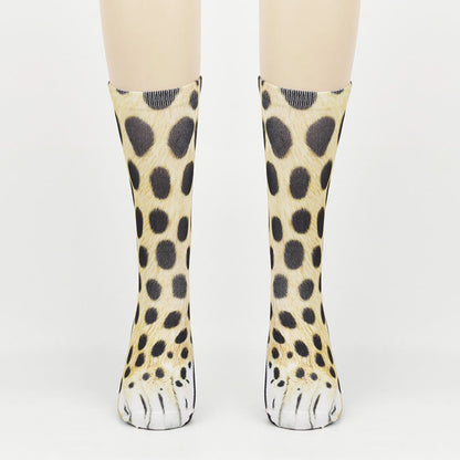Plus Size Polar Bear Fox Leopard Paws Quarter Socks(3 Pairs)
